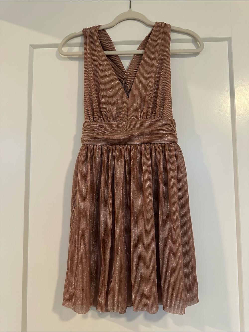 Lulu's Shimmery Rose Gold Cocktail Dress
